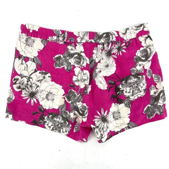 KUT from the Kloth Linen Blend Floral Shorts Women's Size 10 Pink Black White - Picture 2 of 8
